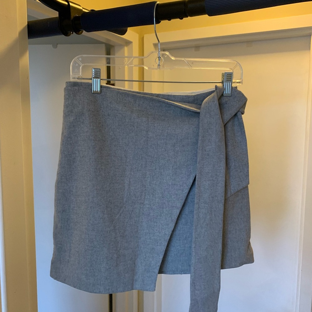 Wilfred Gray Wrap Mini Skirt